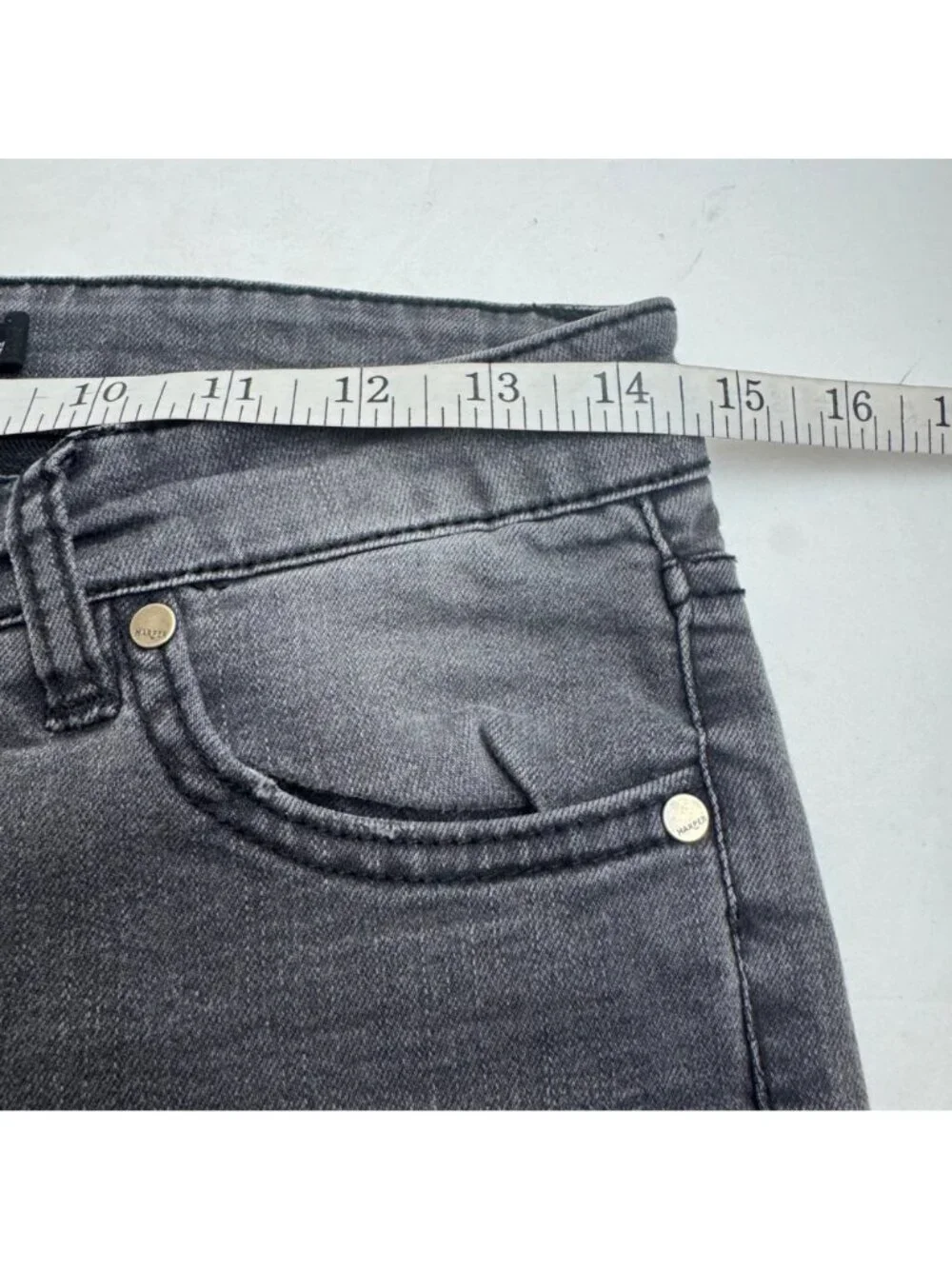 Harper Jeans Grey Faded Women's Size 28 Straight Leg Casual Distressed
